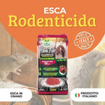 Esca Topicida Elimina Topi e Ratti in Grano Rosso Ratticida Bromadiolone 1,5 Kg